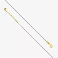 14K Two Tone Gold 9 Inch Solid Rope Ankle Bracelet