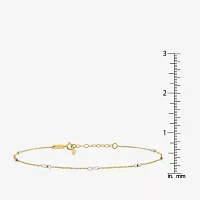 14K Two Tone Gold 9 Inch Solid Rope Ankle Bracelet