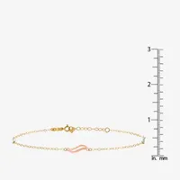 14K Tri-Color Gold Inch Solid Link Ankle Bracelet