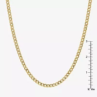 14K Gold Inch Semisolid Curb Chain Necklace