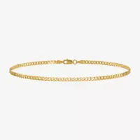 14K Gold Inch Solid Curb Chain Bracelet