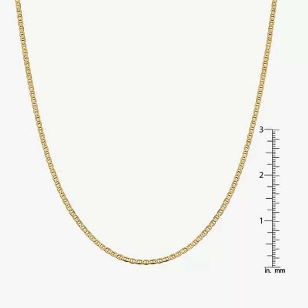 14K Gold Solid Mariner Chain Necklace