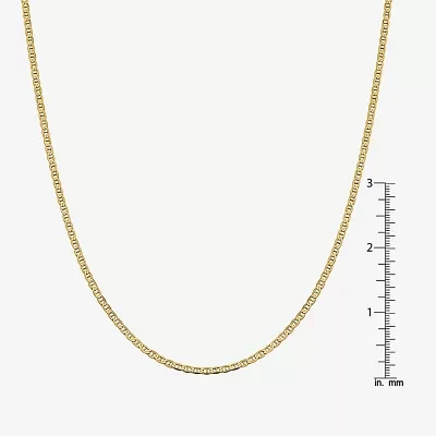 14K Gold Solid Mariner Chain Necklace