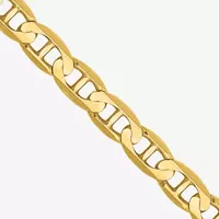 10K Gold Solid Mariner Chain Necklace