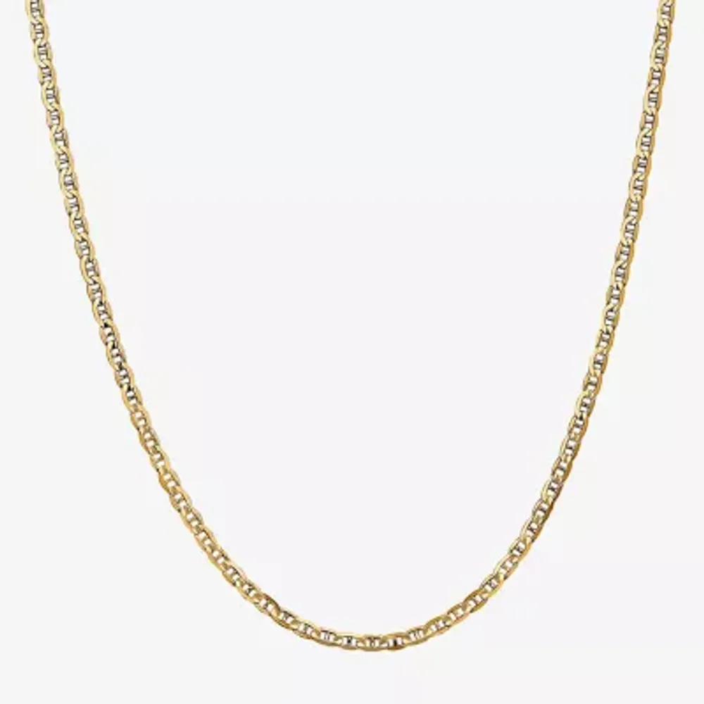 10K Gold Solid Mariner Chain Necklace
