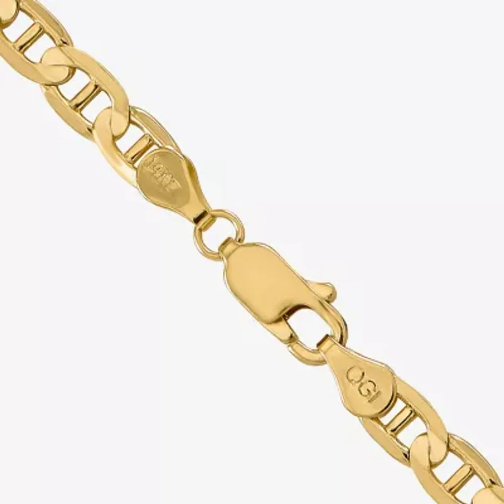 10K Gold Solid Mariner Chain Necklace