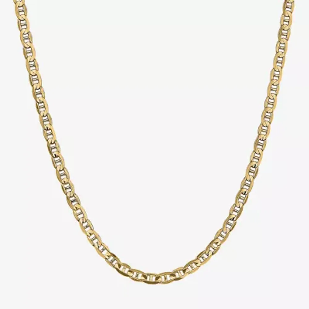 10K Gold Solid Mariner Chain Necklace