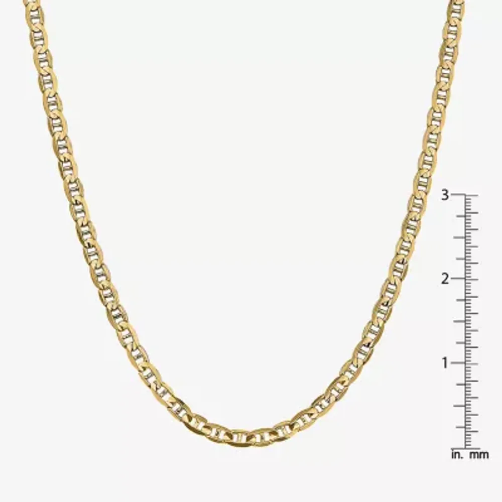 10K Gold Solid Mariner Chain Necklace