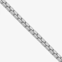 10K White Gold Inch Solid Box Chain Necklace