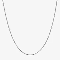 10K White Gold Inch Solid Box Chain Necklace