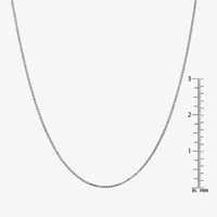 10K White Gold Inch Solid Box Chain Necklace