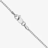 10K White Gold 30 Inch Solid Box Chain Necklace