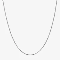 10K White Gold Inch Solid Box Chain Necklace