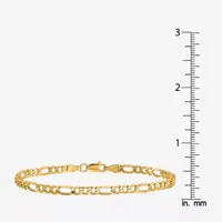 10K Gold 7 Inch Semisolid Figaro Chain Bracelet