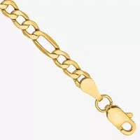 10K Gold 7 Inch Semisolid Figaro Chain Bracelet