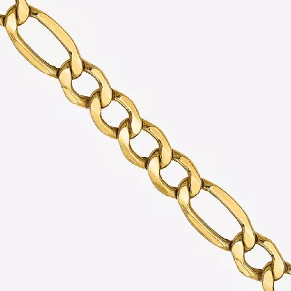 10K Gold Inch Semisolid Figaro Chain Necklace