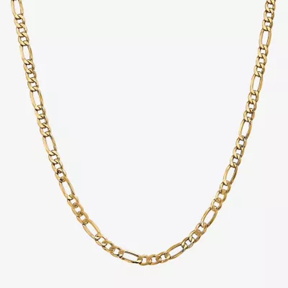 10K Gold Inch Semisolid Figaro Chain Necklace