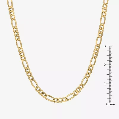 10K Gold 24 Inch Semisolid Figaro Chain Necklace