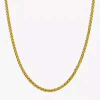 14K Gold Inch Semisolid Wheat Chain Necklace