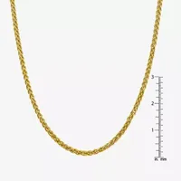 14K Gold Inch Semisolid Wheat Chain Necklace