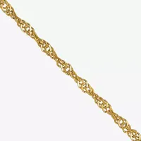 14K Gold 14-30" Solid Singapore Chain Necklace