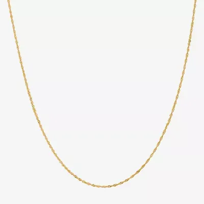 14K Gold 14-30" Solid Singapore Chain Necklace