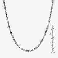 14K White Gold Semisolid Wheat Chain Necklace