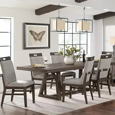 Delaney 7 Pc Dining with 6 Upholstered Chairs