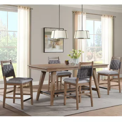 Bimini 5 Pc Counter Height Dining Set with 4 Woven Stools