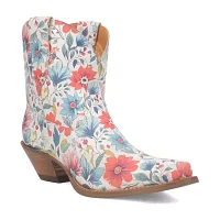 Dingo Womens Pixie Rose Stacked Heel Cowboy Boots