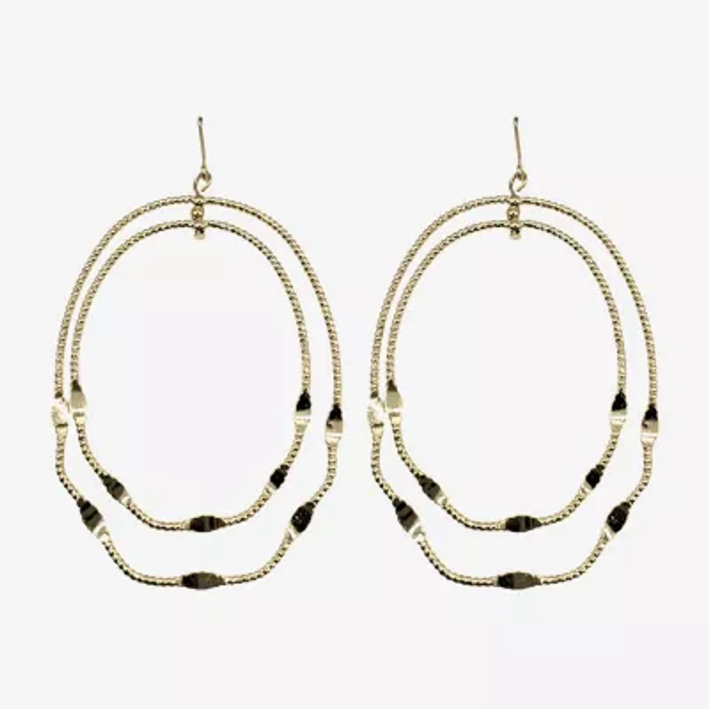 Bijoux Bar Gold Tone Oval Drop Earrings