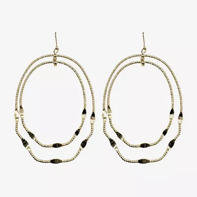 Bijoux Bar Gold Tone Oval Drop Earrings