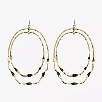 Bijoux Bar Gold Tone Oval Drop Earrings