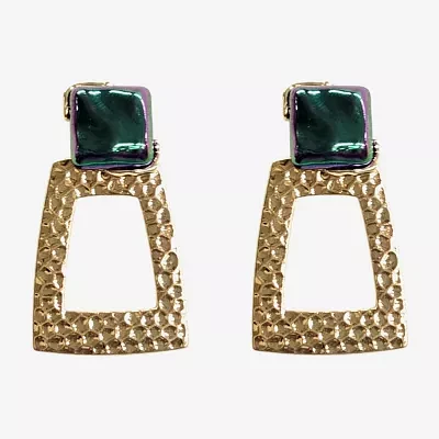 Bijoux Bar Gold Tone Rectangular Drop Earrings