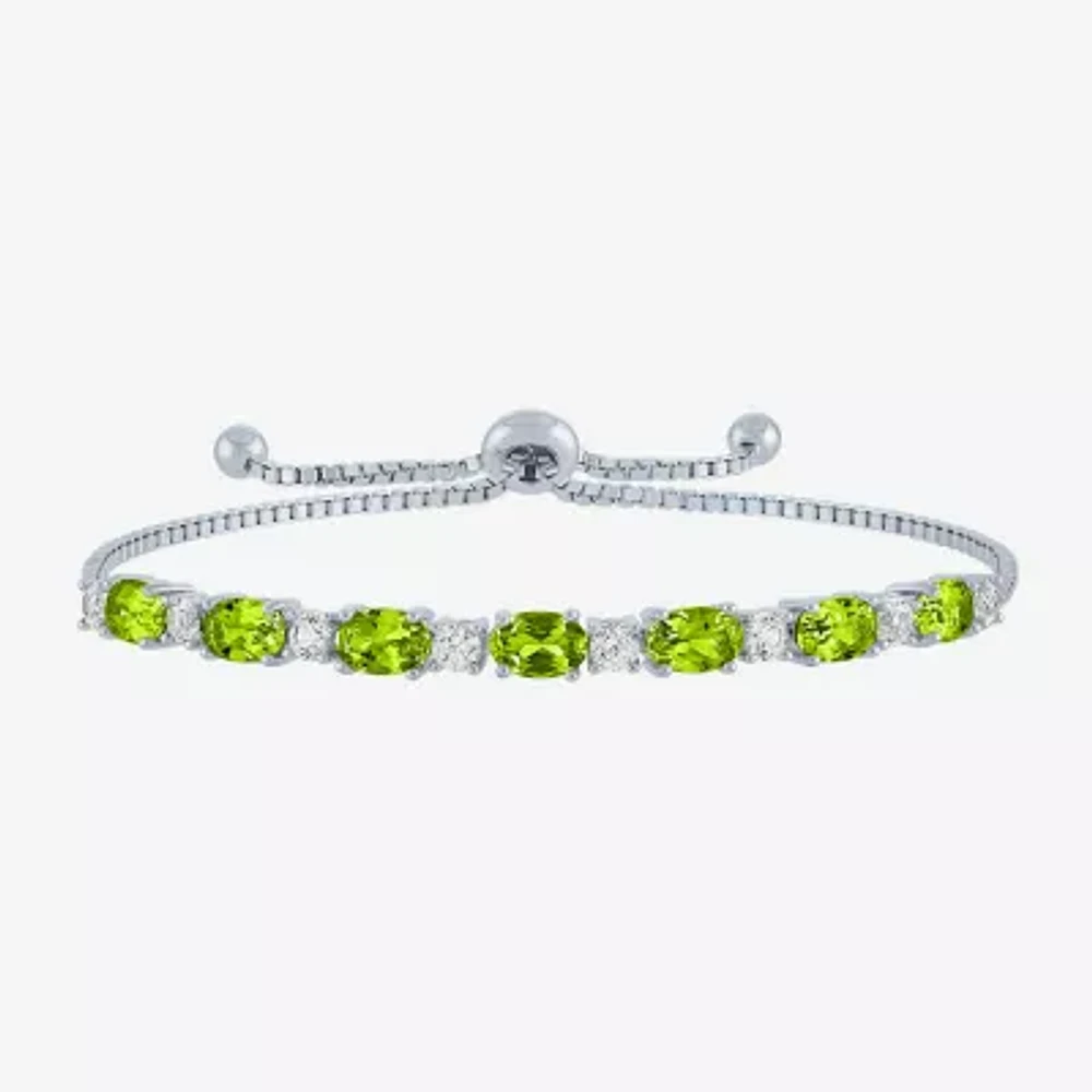Gemstone Sterling Silver Bolo Bracelet