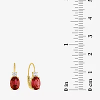 Gemstone 10K Gold Oval Drop Earrings