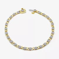 Diamond Blossom (G / Si2) 1 CT. T.W. Lab Grown White Diamond 10K Gold 7 Inch Tennis Bracelet