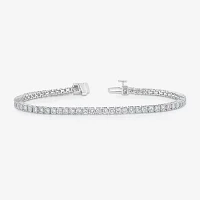 (I1/ I) 4 CT. T.W. Lab Grown White Diamond 10K White Gold 7 Inch Tennis Bracelet