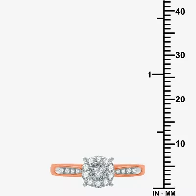 I Said Yes (H-I / I1) Womens 3/8 CT. T.W. Lab Grown White Diamond 14K Rose Gold Over Silver Sterling Round Halo Bridal Set