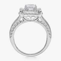 I / I1) Womens 2 CT. T.W. Lab Grown White Diamond 10K Gold Side Stone Engagement Ring