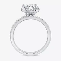 Signature By Modern Bride (G / Si1-Si2) Womens 2 CT. T.W. Lab Grown White Diamond 10K Gold Round Side Stone Halo Bridal Set