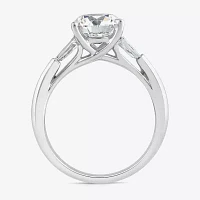 (G / Si2) Womens Lab Grown White Diamond 10K Gold Round 3-Stone Engagement Ring