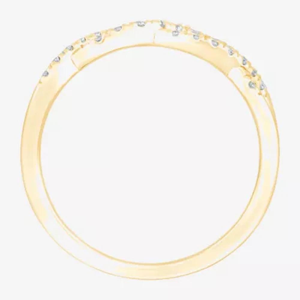 (G / Si2) 1/4 CT. T.W. Lab Grown White Diamond 10K Gold Wedding Band