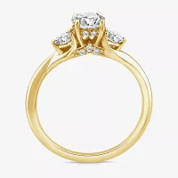 Love Lives Forever Lab Grown - (G / Si1-Si2) Womens 1 CT. T.W. White Diamond 10K Gold Round 3-Stone Engagement Ring