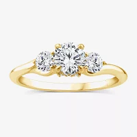 Love Lives Forever Lab Grown - (G / Si1-Si2) Womens 1 CT. T.W. White Diamond 10K Gold Round 3-Stone Engagement Ring