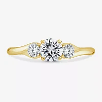 Love Lives Forever Lab Grown - (G / Si1-Si2) Womens 1 CT. T.W. White Diamond 10K Gold Round 3-Stone Engagement Ring