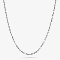 Made in Italy Sterling Silver 24 Inch Solid Rope Chain Necklace