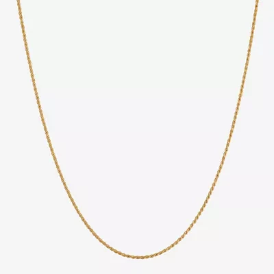 Made in Italy 24K Gold Over Silver Inch Solid Rope Chain Necklace