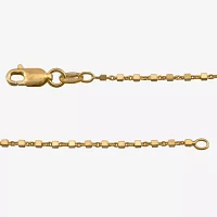 Made in Italy 24K Gold Over Silver 20 Inch Solid Link Chain Necklace