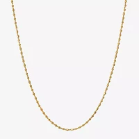 Made in Italy 24K Gold Over Silver 20 Inch Solid Link Chain Necklace